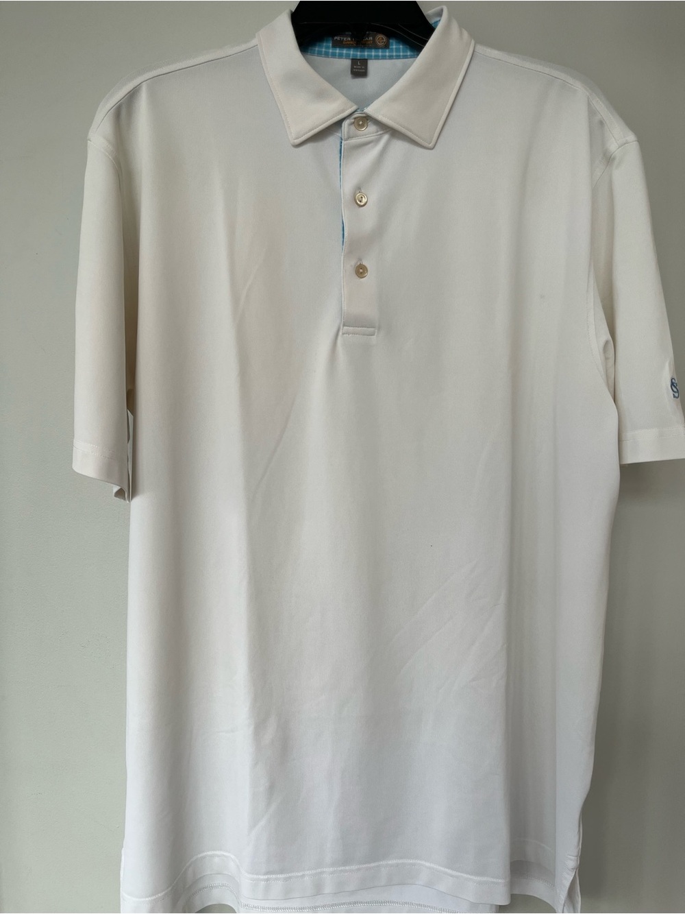 Peter Millar Summer Comfort White Men's Polo Shirt Size L